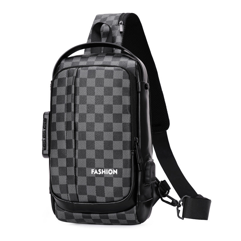 Anti theft Crossbody Sling Bag Checker pattern